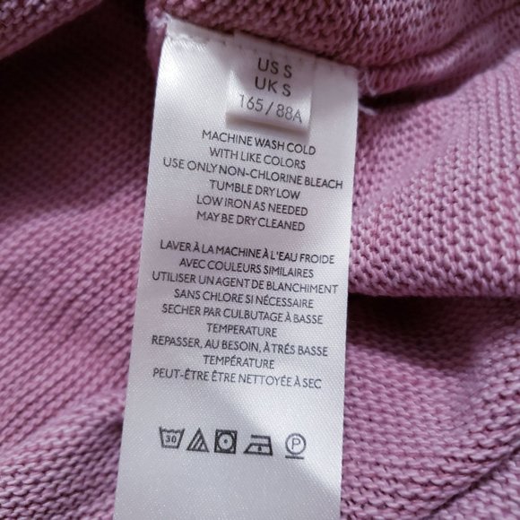 S/M Free People We The Free Pink Mock Neck Raw Hem Oversized Knit Sweater - Picture 4 of 8